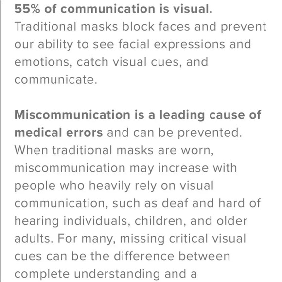 Transparent Face Mask by Clearmask EZ-Adjuster Box of 24- Multiple Available! - Picture 9 of 14